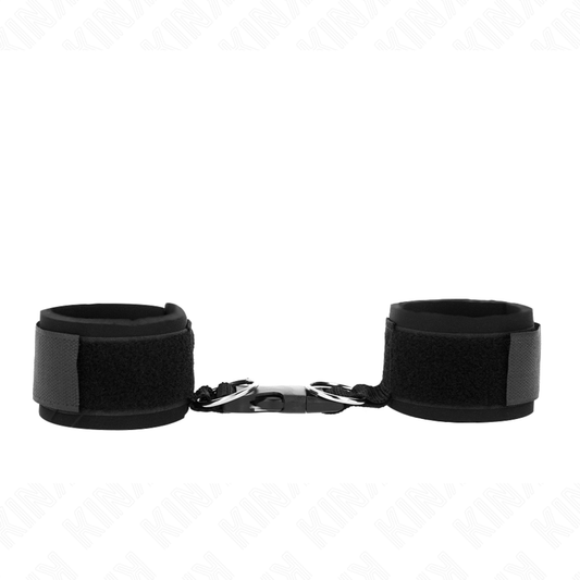 KINK - NEOPRENE WRIST RESTRAINTS HOOK&amp;LOOP FASTENER BLACK ADJUSTABLE 22-34 CM
