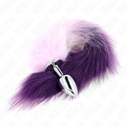 KINK - PLUG ANAL TAMAÑO P 7 X 3 CM CON COLA SINTÉTICA 40 CM MORADO