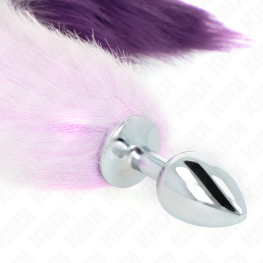 KINK - PLUG ANAL TAMAÑO P 7 X 3 CM CON COLA SINTÉTICA 40 CM MORADO