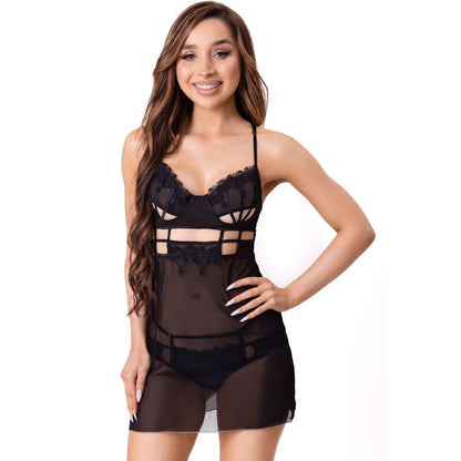 Livco Corsetti Fashion - Maia 20247 Babydoll + Tanga Preta S/M