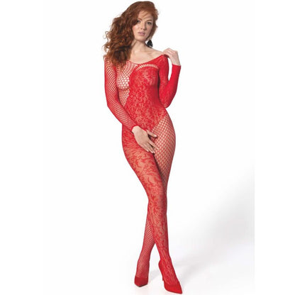 PASIÓN - BS 107 BODYSTOCKING ROJO TALLA ÚNICA