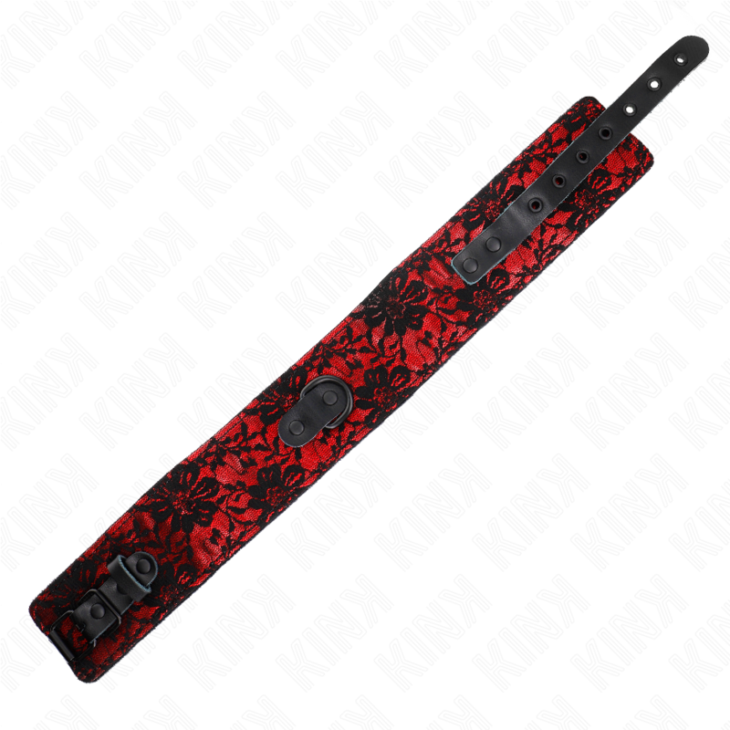 KINK - LACE COLLAR WITH BELT WITH REAL LEATHER BELT 105 CM / 44 X 5.5 CM
