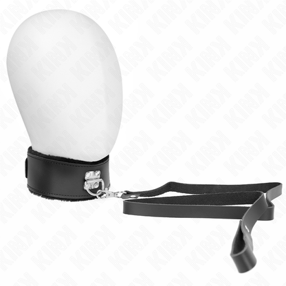 KINK - 116 CM BELT COLLAR WITH ADJUSTABLE BLACK LEATHER STRAP 40-48 CM X 6 CM