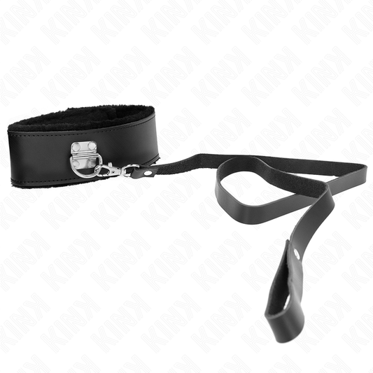 KINK - 116 CM BELT COLLAR WITH ADJUSTABLE BLACK LEATHER STRAP 40-48 CM X 6 CM