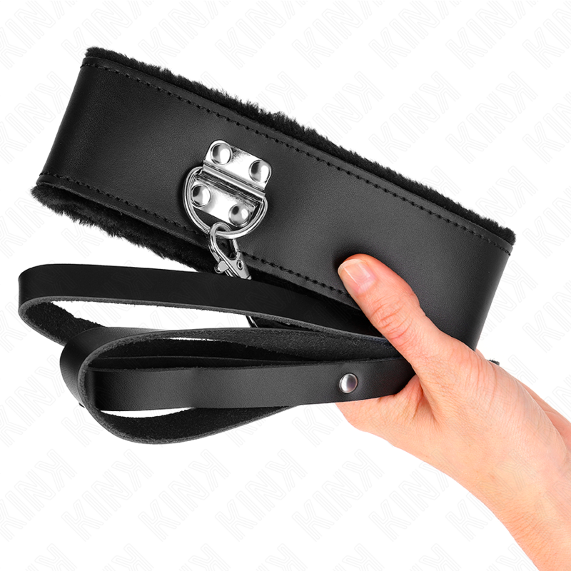 KINK - 116 CM BELT COLLAR WITH ADJUSTABLE BLACK LEATHER STRAP 40-48 CM X 6 CM