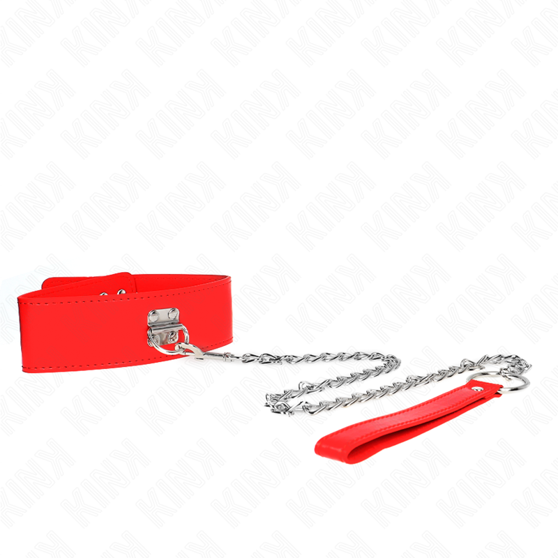 KINK - 65 CM BELT NECKLACE WITH ADJUSTABLE WIDE RED STRAP 33.5-41 CM X 5 CM
