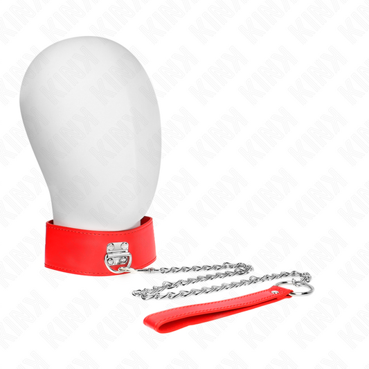 KINK - 65 CM BELT NECKLACE WITH ADJUSTABLE WIDE RED STRAP 33.5-41 CM X 5 CM