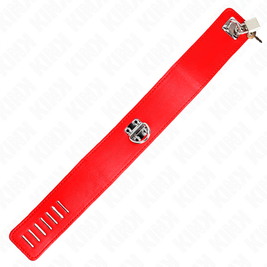 KINK - 65 CM BELT NECKLACE WITH ADJUSTABLE WIDE RED STRAP 33.5-41 CM X 5 CM