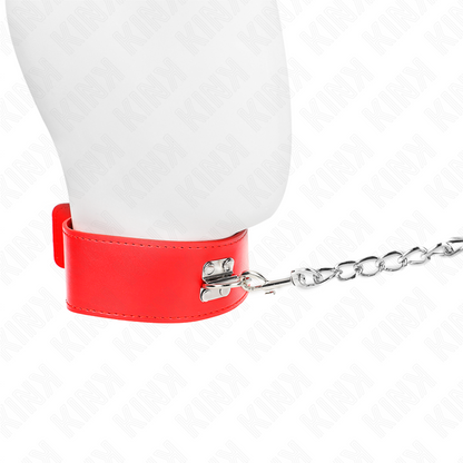 KINK - 65 CM BELT NECKLACE WITH ADJUSTABLE WIDE RED STRAP 33.5-41 CM X 5 CM