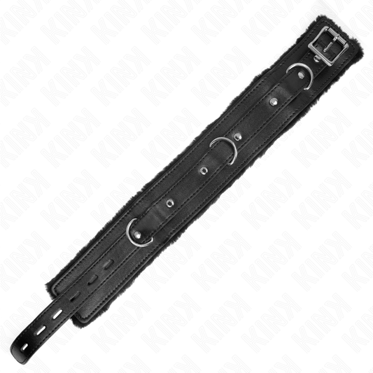 KINK - 65 CM COLLAR WITH LEASH WITH RESTRICTIONS BLACK 36-42 CM X 5.5 CM