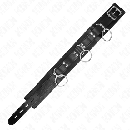 KINK - 3-RING BONDAGE COLLAR WITH STRAP 80 CM 53 X 5 CM