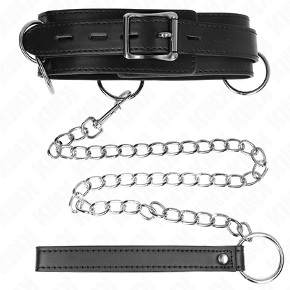 KINK - 3-RING BONDAGE COLLAR WITH STRAP 80 CM 53 X 5 CM