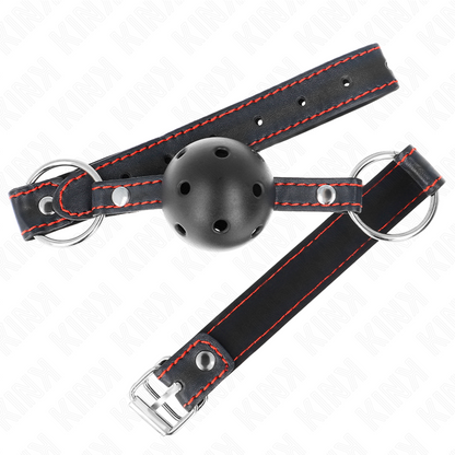KINK - HARD HOLLOW BLACK BALL GAG MODEL 2 65 x 2.5 CM