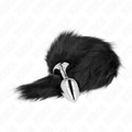 Kink - M Size Anal Plug 8 x 3.5 cm with Synthetic Tail 40 cm Black