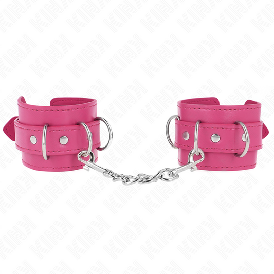 KINK - 3 PINK ADJUSTABLE D-RING WRIST RESTRAINTS 17.5-25 CM X 6 CM