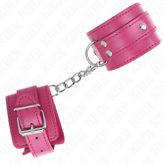 KINK - 3 PINK ADJUSTABLE D-RING WRIST RESTRAINTS 17.5-25 CM X 6 CM