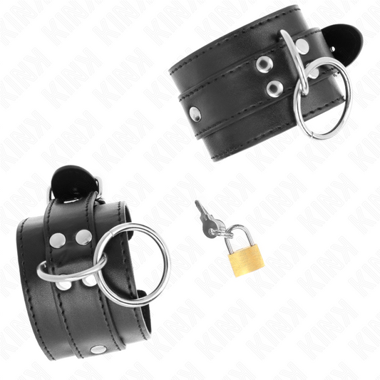KINK - Adjustable Black O-Ring Locking Wrist Restraints 20-28cm x 5.5cm