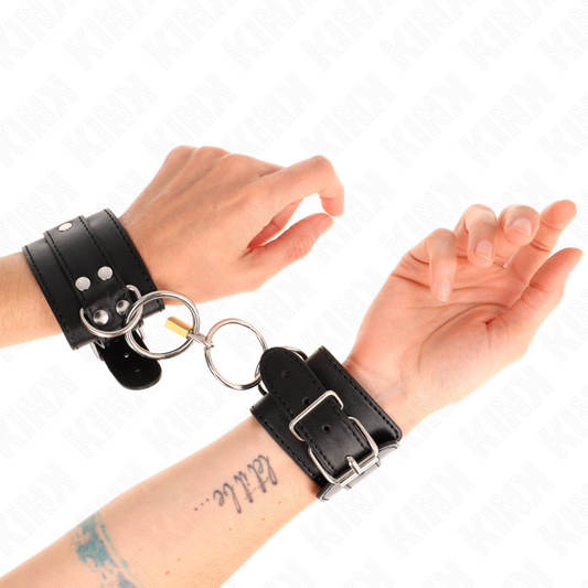 KINK - Adjustable Black O-Ring Locking Wrist Restraints 20-28cm x 5.5cm