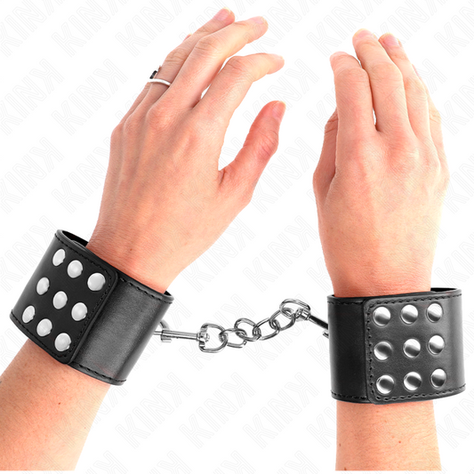 KINK - BLACK ADJUSTABLE SNAP FASTEN WRIST 19-24 CM X 5.5 CM