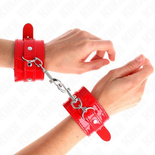 KINK - BRIGHT RED HAND CUFFS ADJUSTABLE 23-33 CM