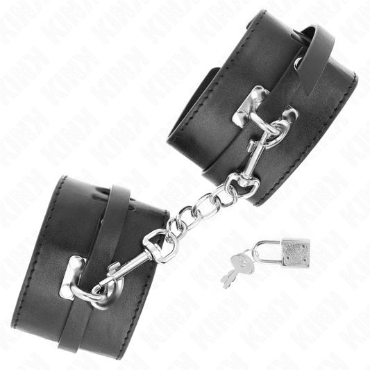 KINK - DELUXE BLACK ADJUSTABLE LOCKING WRIST CHAINS 14.5-21 CM X 6 CM