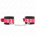 Kink - Raspberry Rose Leather Belt Adjustable Black Nylon Cuffs 19-29 Cm X 5.1 Cm