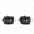 Kink - Pulsera Pesada Con Forro De Piel Negra Ajustable 20-30 Cm X 6 Cm