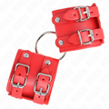 Kink - Muñequera Fija con Anillo y Clavos Ajustables Roja 17-22 Cm X 6,5 Cm
