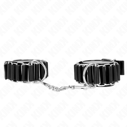 KINK - BLACK ADJUSTABLE HINGED THIN WRIST RESTRAINTS 16-22 CM X 3.5 CM