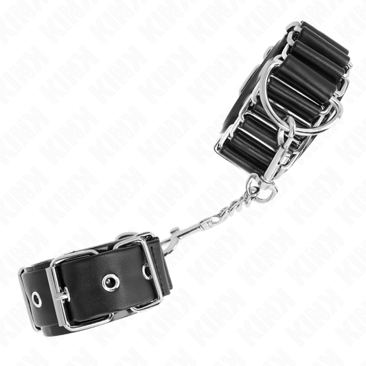 KINK - BLACK ADJUSTABLE HINGED THIN WRIST RESTRAINTS 16-22 CM X 3.5 CM