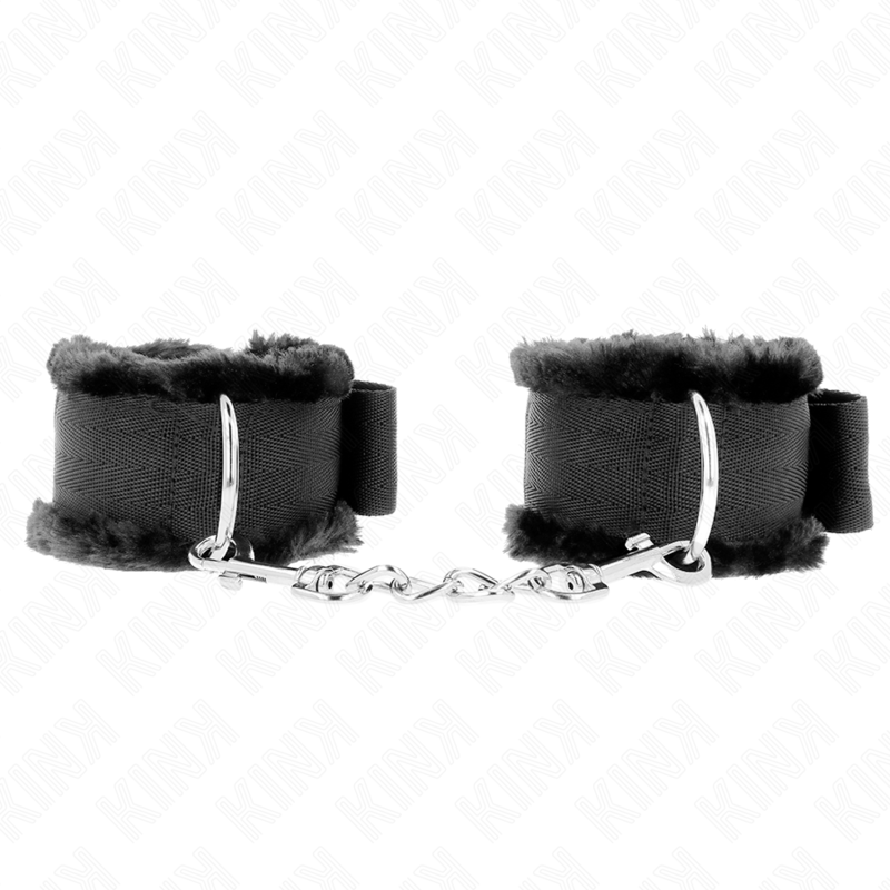 KINK - FORRO DE PELO NEGRO AJUSTABLE EN LA MUÑECA 17-31 CM X 7 CM