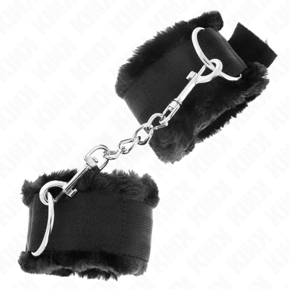 KINK - FORRO DE PELO NEGRO AJUSTABLE EN LA MUÑECA 17-31 CM X 7 CM