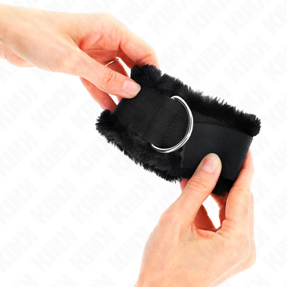 KINK - FORRO DE PELO NEGRO AJUSTABLE EN LA MUÑECA 17-31 CM X 7 CM