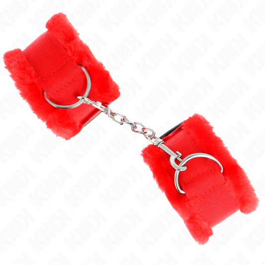 KINK - ADJUSTABLE RED FURRY LINING WRIST 17-31 CM X 7 CM