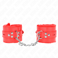 Kink - Pulso Forro De Pele Com Furos Quadrados Vermelho E Cinto Vermelho Ajustável 17-29 Cm X 6 Cm