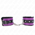Kink - Pulso Premium Forro De Pele Preto Com Cinto Roxo / Preto Ajustável 17-29 Cm X 6 Cm