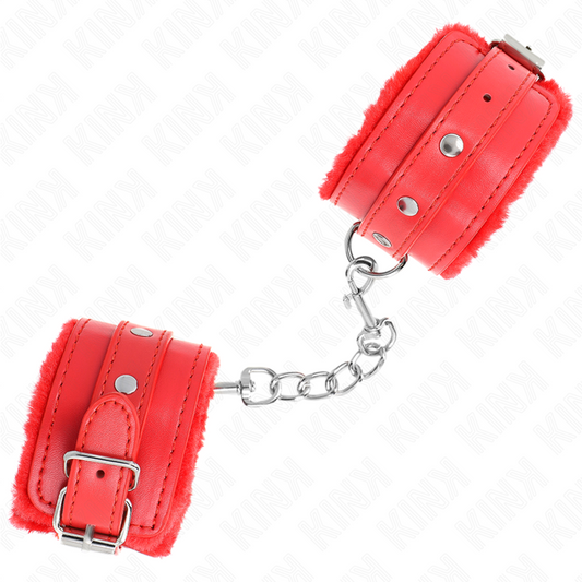KINK - PREMIUM RED FUR LINING WRIST WITH ADJUSTABLE RED BELT 17-29 CM X 6 CM