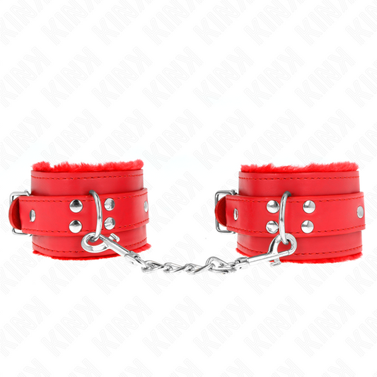 KINK - RED FUR LINING WRIST WITH ADJUSTABLE RED BELT 17-29 CM X 6 CM