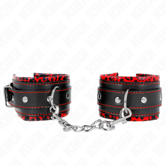 KINK - RED/BLACK FUR LINING WRIST ADJUSTABLE 17-29 CM X 6 CM