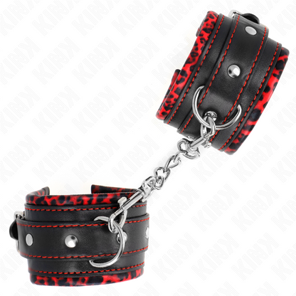 KINK - RED/BLACK FUR LINING WRIST ADJUSTABLE 17-29 CM X 6 CM