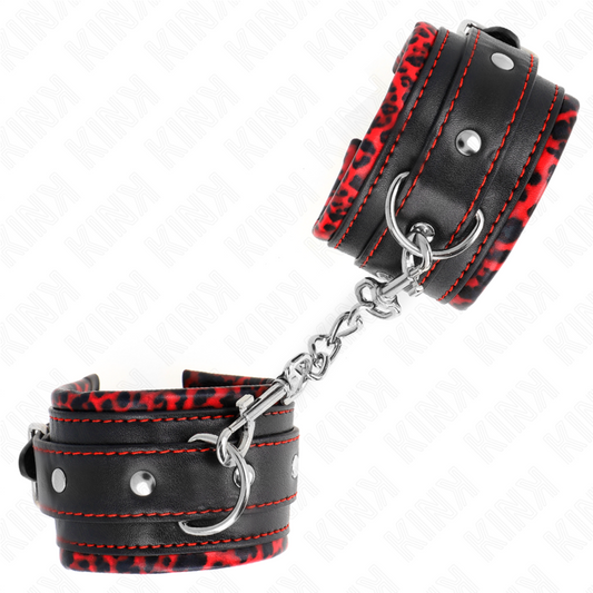 KINK - RED/BLACK FUR LINING WRIST ADJUSTABLE 17-29 CM X 6 CM
