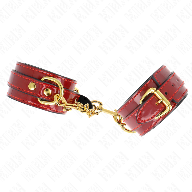 KINK - JOANNA ANGEL PUÑOS ROJOS AJUSTABLES CON CADENA DORADA 16,5-26 CM X 4 CM