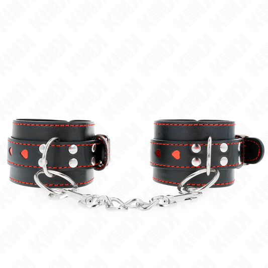 KINK - BLACK WRIST WITH ADJUSTABLE RED HEART INSERT 21-28 CM X 5.5 CM