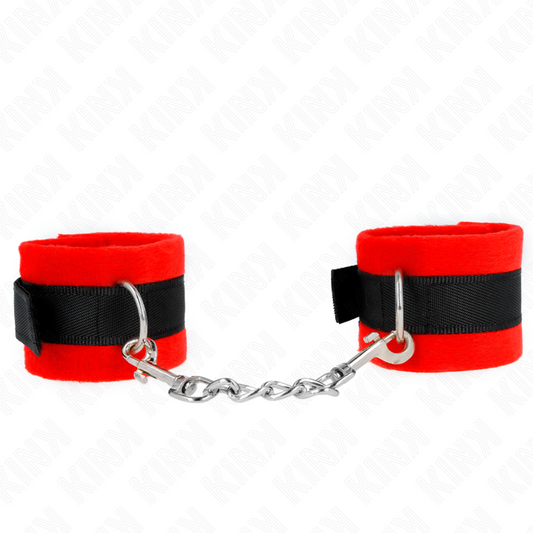 KINK - BLACK-RED BEGINNER SKIN HANDCUFFS 30 X 7 CM