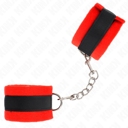 KINK - BLACK-RED BEGINNER SKIN HANDCUFFS 30 X 7 CM