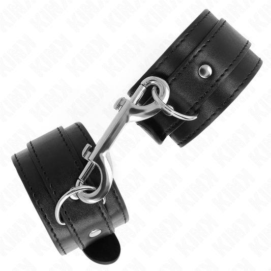KINK - WRIST RESTRAINTS - ADJUSTABLE BLACK SINGLE RIVET LINE 17-28 CM X 5 CM
