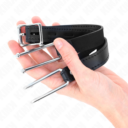 KINK - 11.5 CM METAL HOOK GAG WITH ADJUSTABLE LEATHER STRAP 39-58 CM X 2 CM