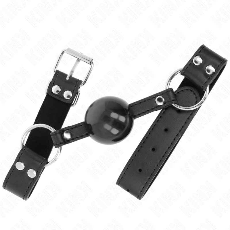 KINK - SOFT AND SOLID BALL GAG 4 CM WITH LEATHER STRAP 62 x 2.5 CM ADJUSTABLE 42-58 CM