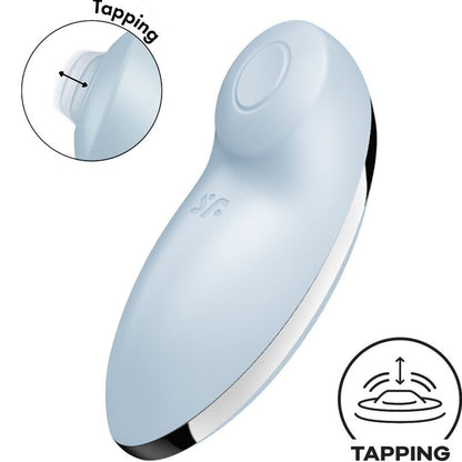 SATISFYER - TAP &amp; CLIMAX 2 VIBRATOR &amp; STIMULATOR BLUE