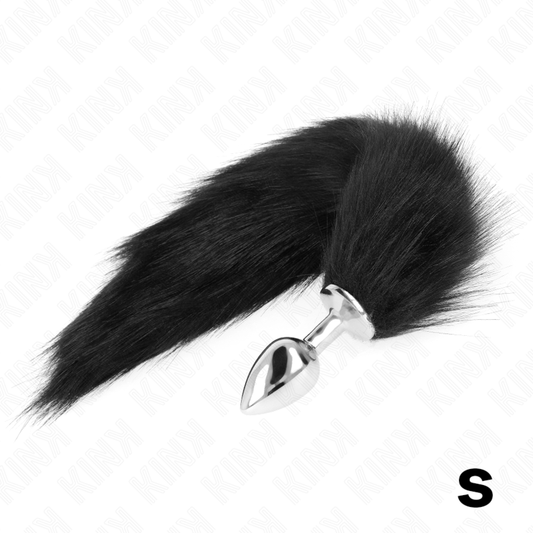 KINK - PLUG ANAL TAMAÑO P 7 X 3 CM CON COLA SINTÉTICA 40 CM NEGRO